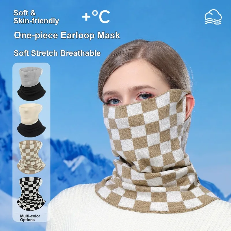 Thermal Winter Face Mask Multifunctional Outdoor Cycling Earloop Headband for Cold Weather Face and Neck Protection
