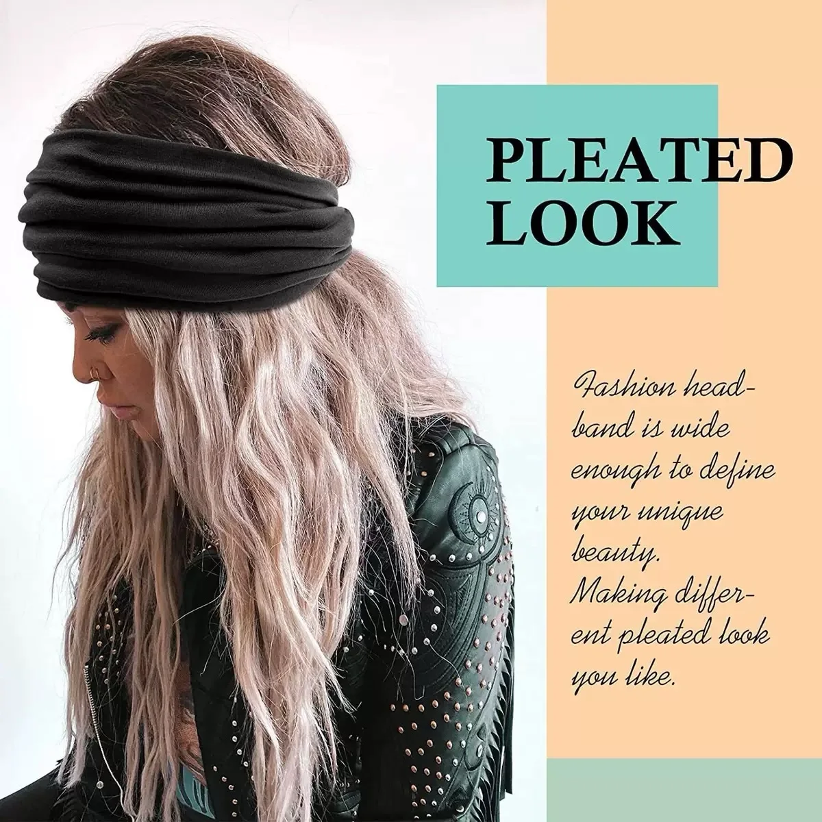 Breites Stirnband mit Bohemian-Print – wasserabsorbierend, Kreuzgurte, geeignet für Yoga, Laufen und den täglichen Gebrauch – Detail 11
