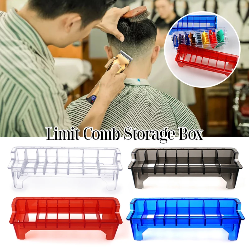 8 Grid Guide Limit Comb Cover Storage Box Hair Clipper Rack Holder Organizer Case Salon Barber Hairdressing Tools for General