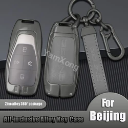 Alloy Remote Key Case Cover For 2023 Beijing X7 Key Case BJ60 BJ40 F40 u5 plus Smart Keyless Decration case Car Accessories
