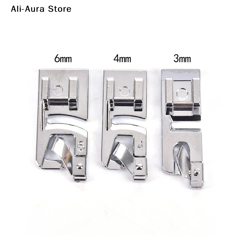 3Pcs 3mm, 4mm 6mm Narrow Rolled Hem Presser Foot Set For Sewing Machine Sewing Hemming Set Sewing Machines Accessories