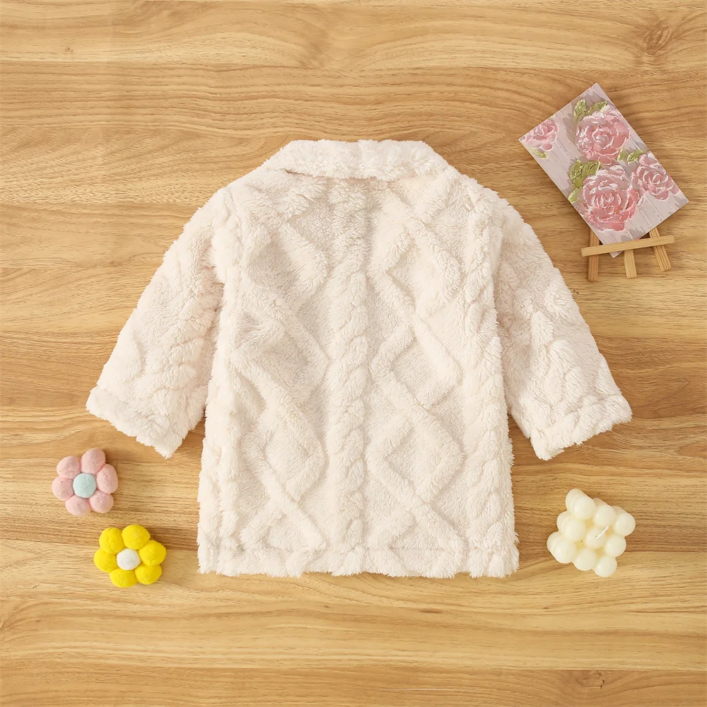 Baby Girl Jacket, Autumn And Winter Solid Color Cute Girl Furry Jacket, Cute And Sweet Children\'S Jacket Jacket, Top