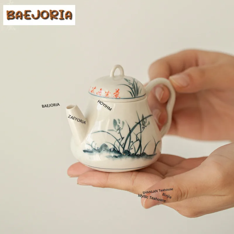 

Hand-painted Orchid Teapot Zen Tea Infuser Pot Tea Maker Kettle With Strainer Kung Fu Tea Tea Services Accessories Collection