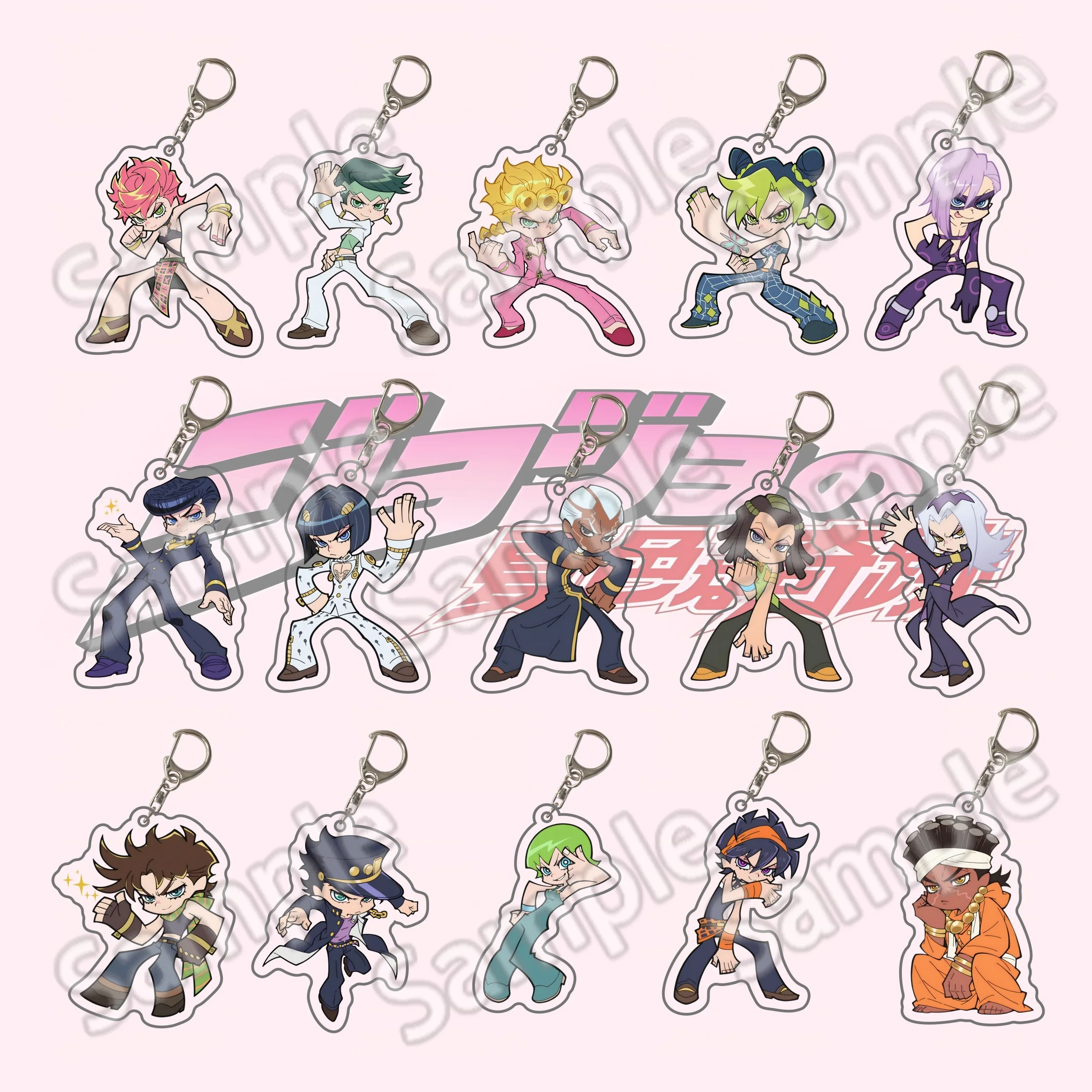 Image of 6cm JoJo's Bizarre Adventure Acryl-Schlüsselanhänger, Jotaro Kujo Dio Brando Giorno Giovanna Anime-Figur Taschenanhänger Niedliches Geschenk