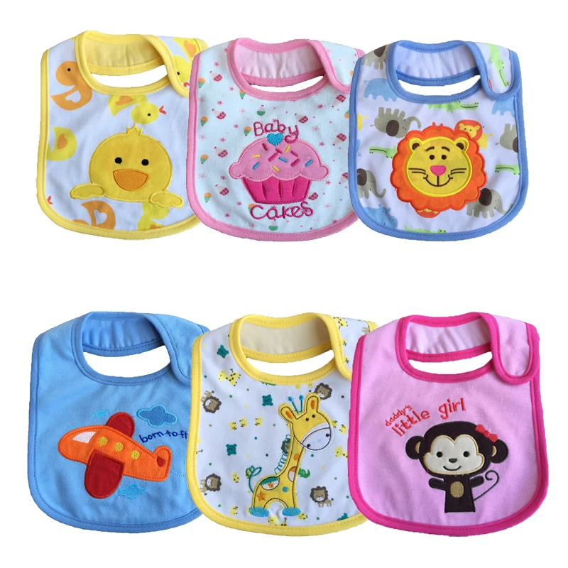 6pcs/Mixed Sales Cotton Baby Waterproof Infant Bibs(Send By Boys\' or Girls\') Ftrk0010