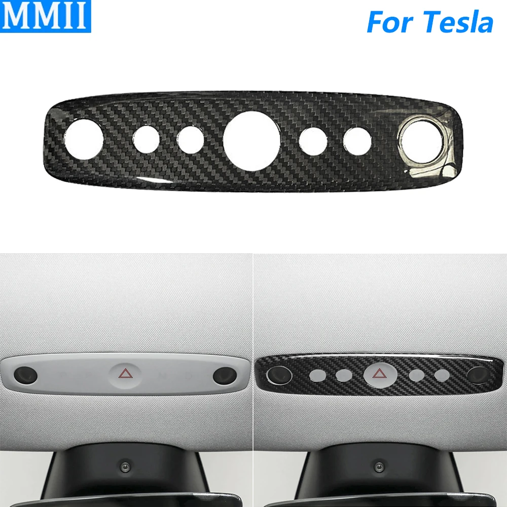 

Для Tesla Model 3 Highland Для Model Y Juniper из настоящего углеродного волокна, передняя лампа для чтения на крыше, панель лампы, накладка, автомобильные аксессуары