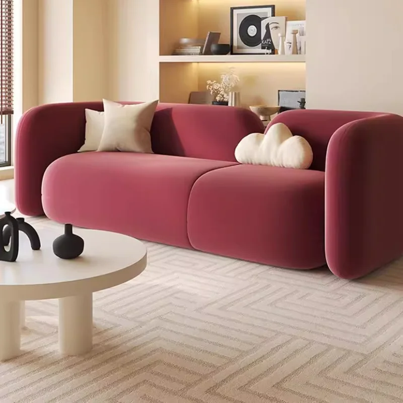 Straight row sofa small apartment burgundy bed and breakfast clothing store beauty salon office rest area reception