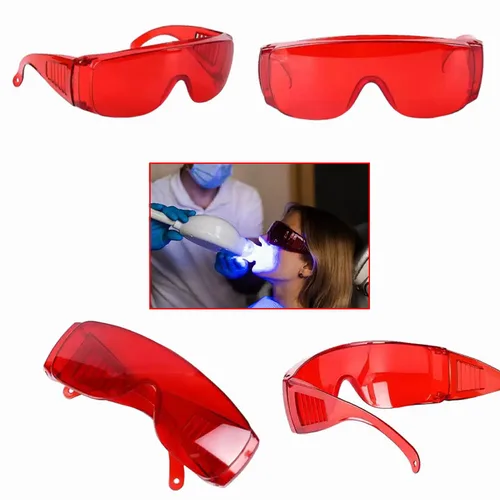 Imagen 2 del producto Gafas de protección ocular Dental a prueba de polvo, impermeables, blanqueamiento Dental, luz de curado UV para gafas de dentista, herramienta de blanqueamiento Dental