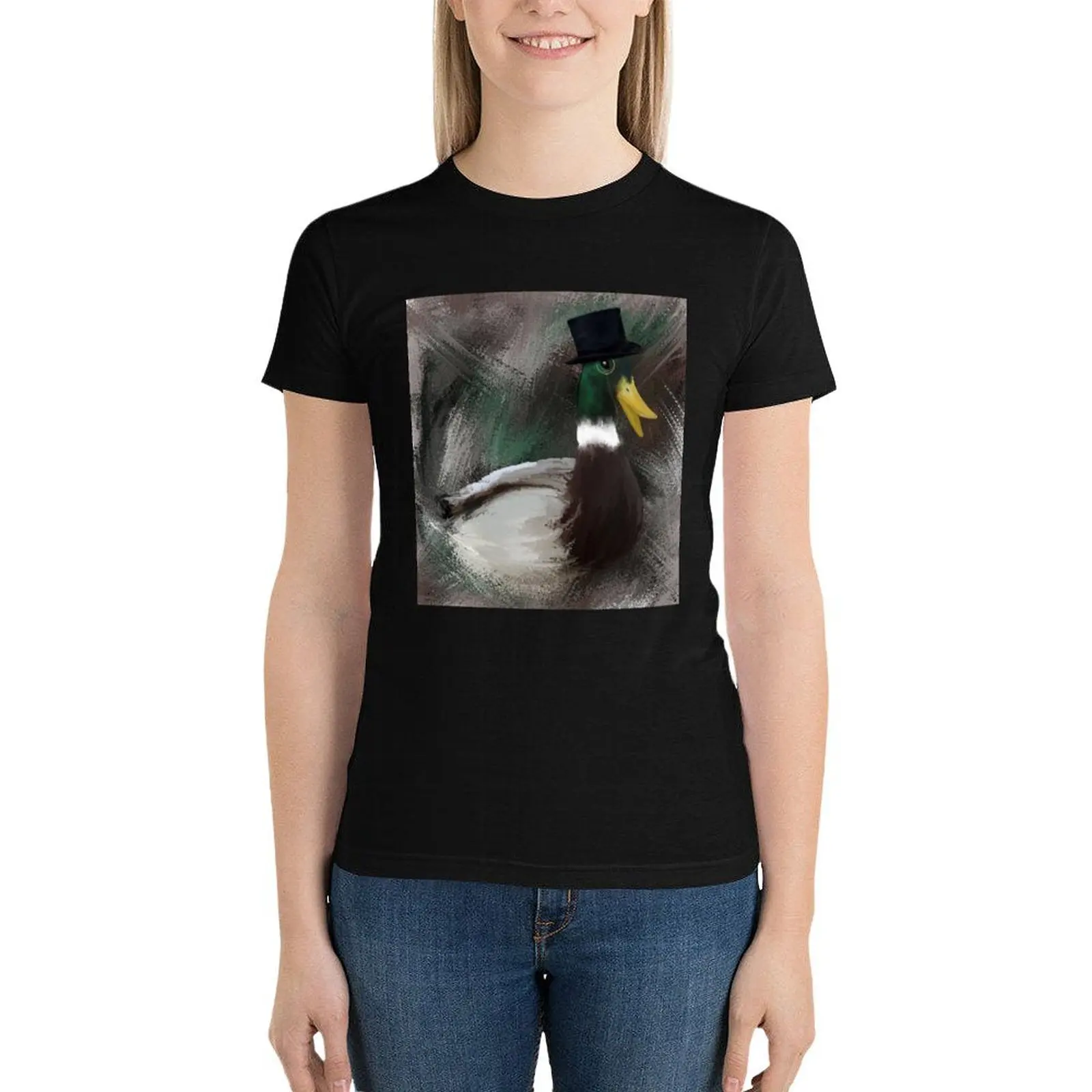 

Classy Duck - Digital Painting T-Shirt lady clothes Female clothing female summer top workout t shirts for Women