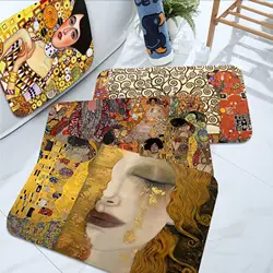 Gustav Klimt The Kiss Bath Mat INS Style Soft Bedroom Floor House Laundry Room Mat Anti-skid Hotel Decor Mat