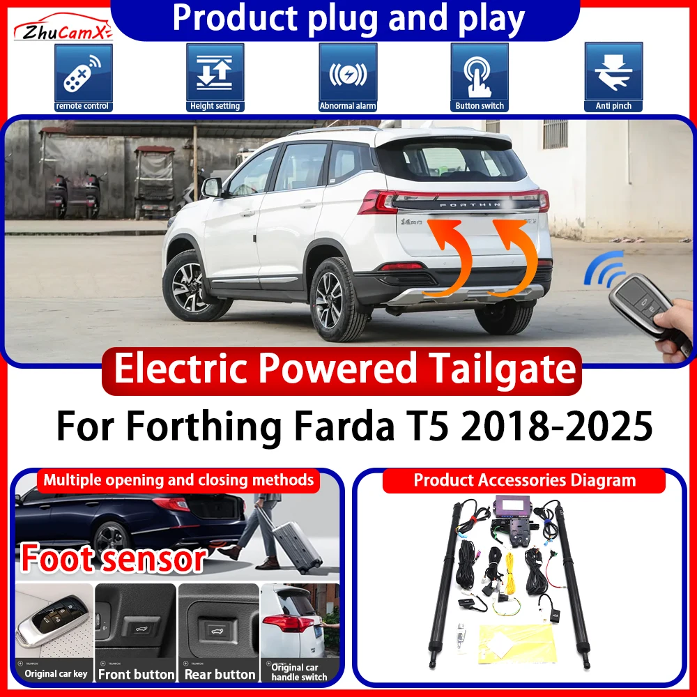 ZhuCamX OEM Powered Tailgate for Forthing Farda T5 2018-2025 System suite anti pinch Smart Intelligent Control Gate Lift Kit
