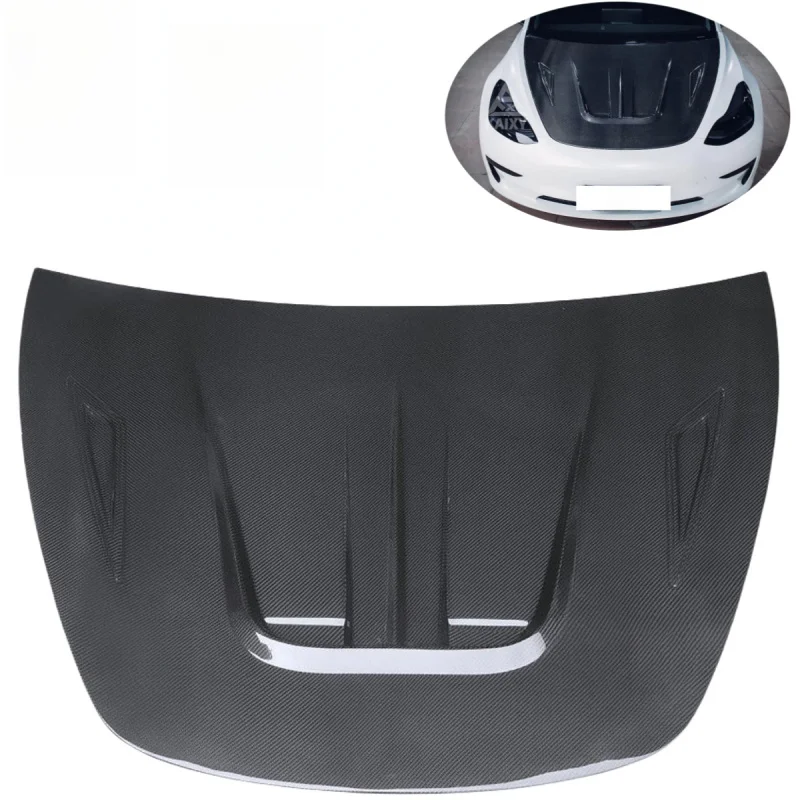 

Suitable for Tesla Model 3 CMST Style Carbon Fiber Front Engine Hood Bonnet