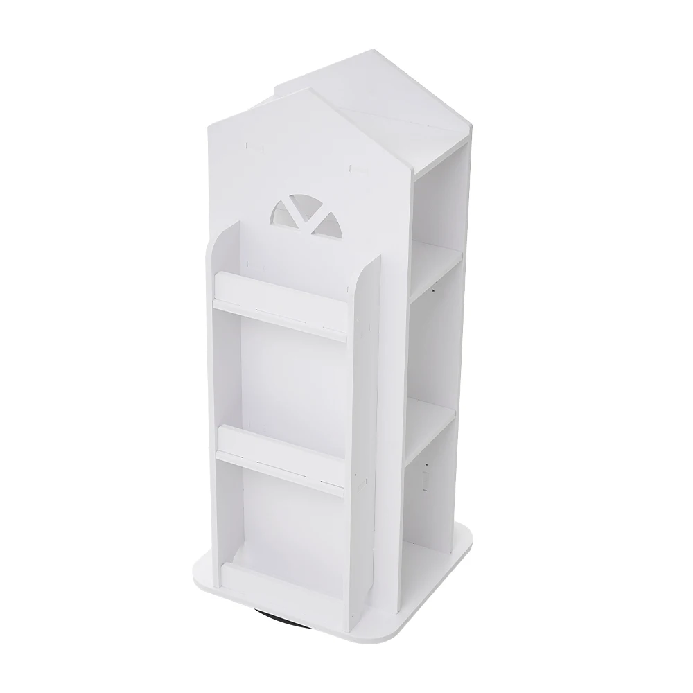 Voltsify 4-Tier Castle Kids Rotating Bookshelf Storage Organizer Rack