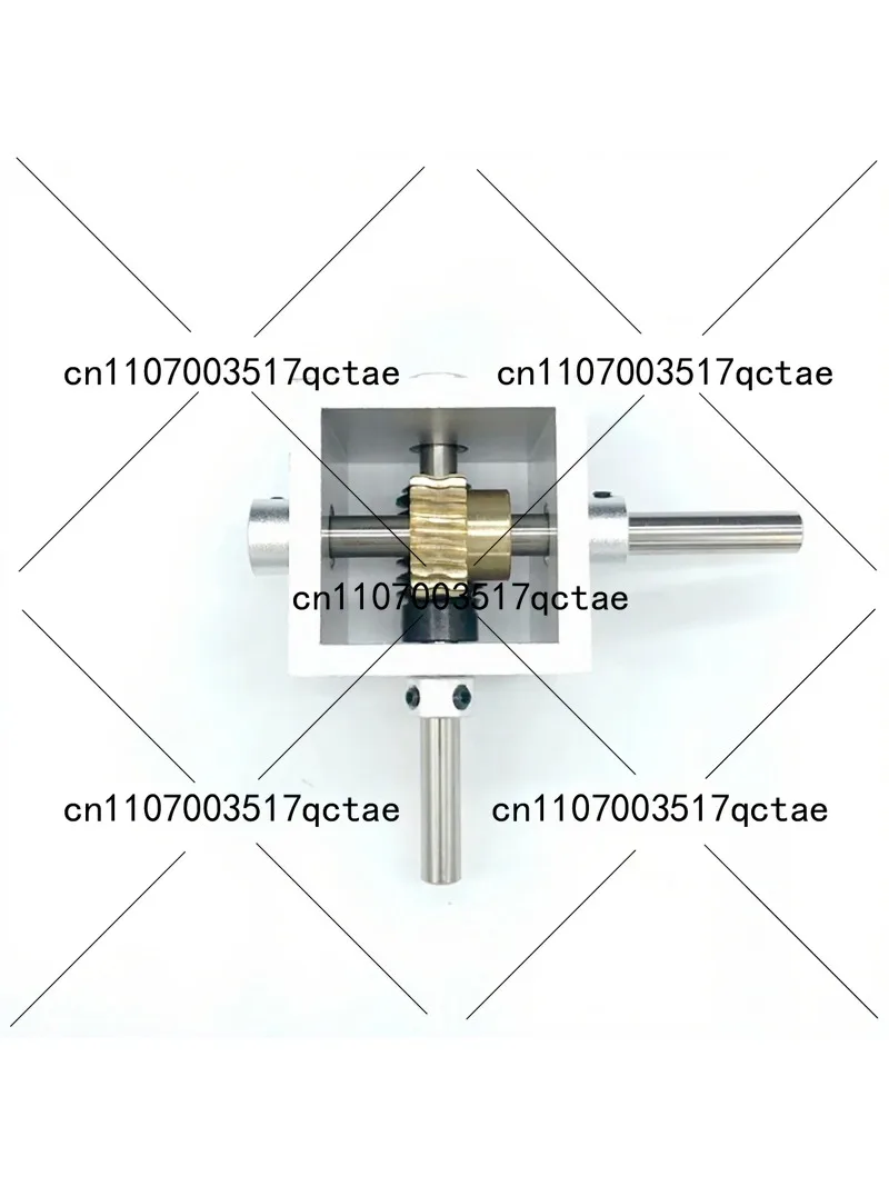 Worm Gear Reduction Gearbox 6/8mm Output Shaft 20T 90 Degree Right Angle Corner Device 1:10 1:20 Aluminum Alloy Frame