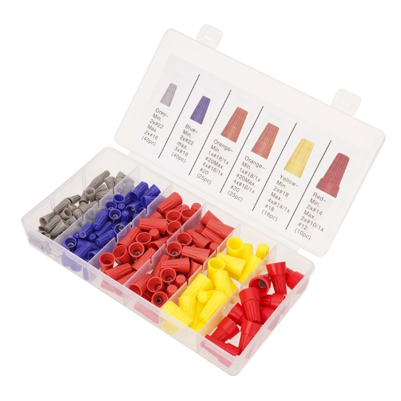 

Colorful Terminals Caps Assorted Size Wire Assortment set with Storage