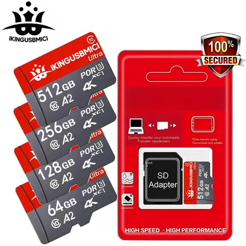 Carte Micro TF SD 32 Go 64 Go 128 Go 256 Go, cartes TF, cartes SD, carte mémoire A2, transfert rapide pour Nintendo Switch, appareils numériques