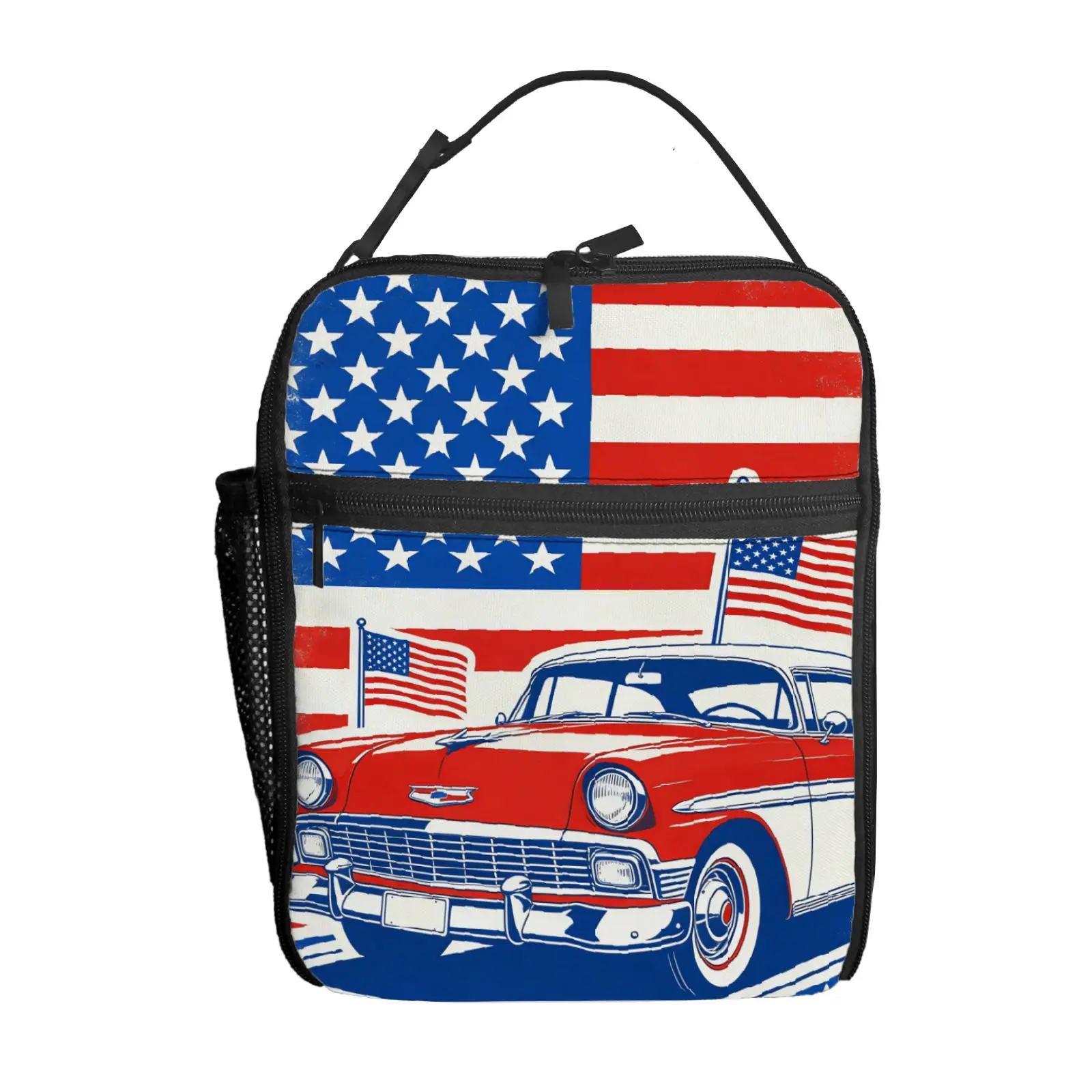 

1pc Vintage car print Lunch Bag Handbag High-Quality Cute Casual Party Picnic School Gift for Daily Use