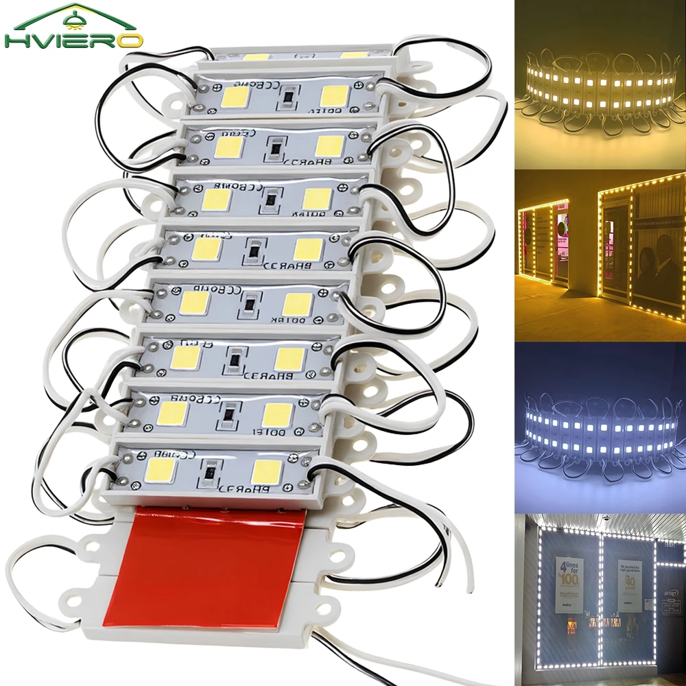 20Pcs Mini Led TV Lamps Module DC 12V 5054 2LED Modules Waterproof Backlight Advertisement Lights Design Brighter Than 5050 3528