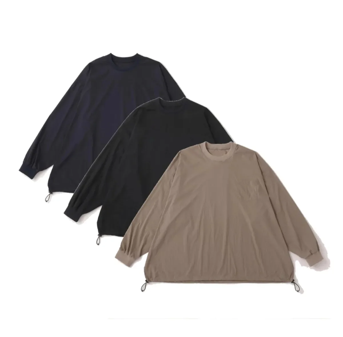 

2025 SFC long-sleeved nylon quick-drying pocket T-shirt loose spring and autumn top retro mountain outdoor function