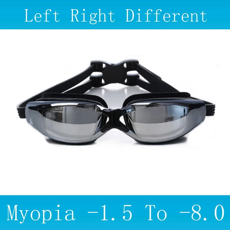 Gafas de natación graduadas para miopía, lentes correctoras impermeables para piscina, gafas de natación profesionales para adultos y niños