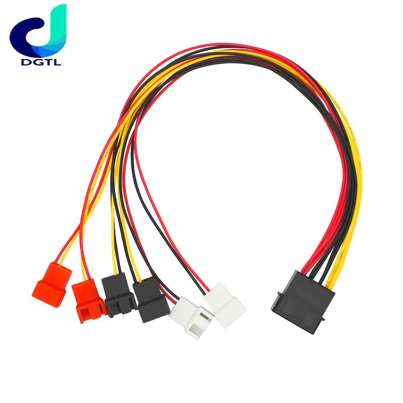4Pin Molex to 3Pin Fan Power Cable Adapter Connector 12V 7V 5V Cooling Fan Cable