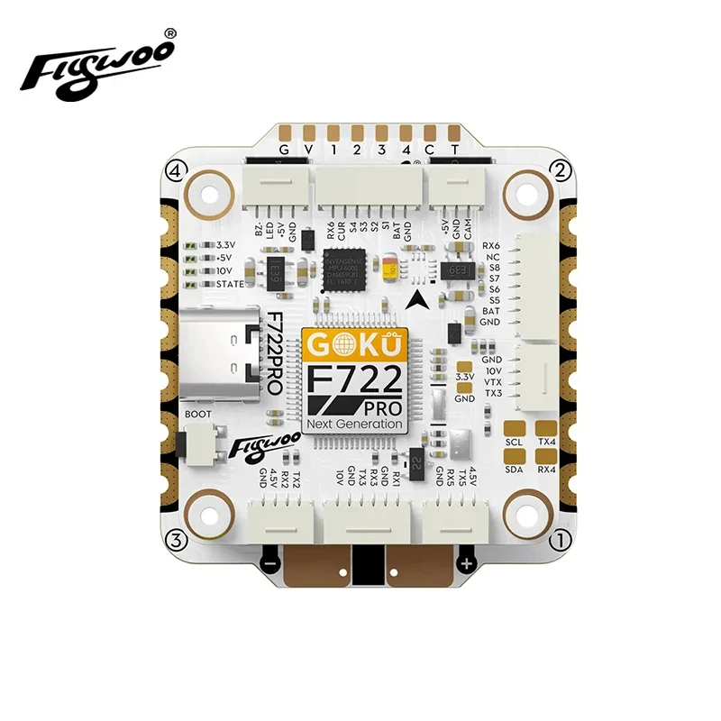 RoRuSFlywoo GOKU F722 Pro V2 55A 32Bit 128K 30X30 Stack Plug&Play O4 / O4 Pro