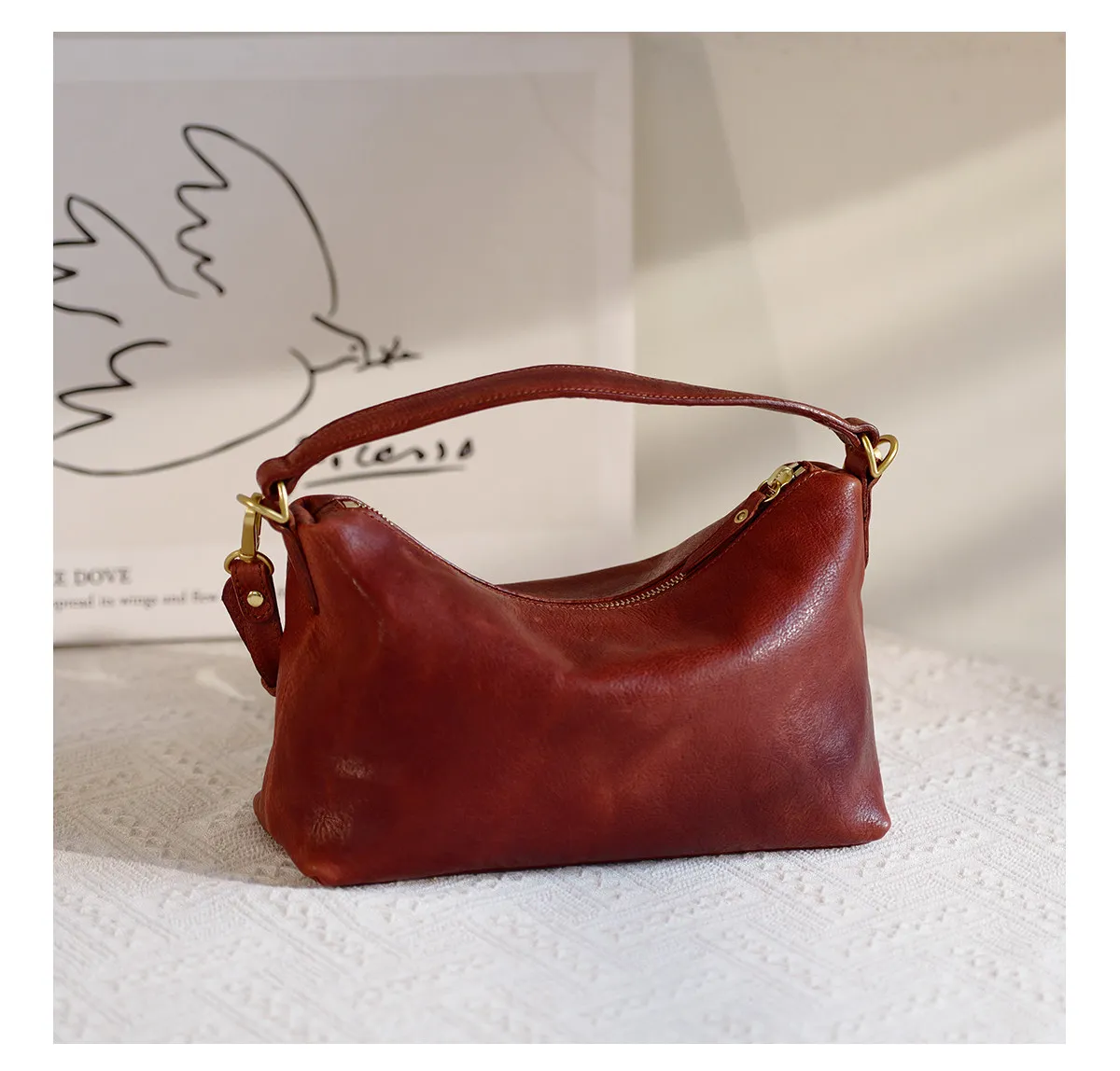 PNDME Wochenend- und Alltags-Partyhandtasche, handgefertigt, aus pflanzlich gegerbtem Rindsleder, Damenhandtasche, modisch, lässig, luxuriös, aus echtem Leder, Umhängetasche. – Detail 15