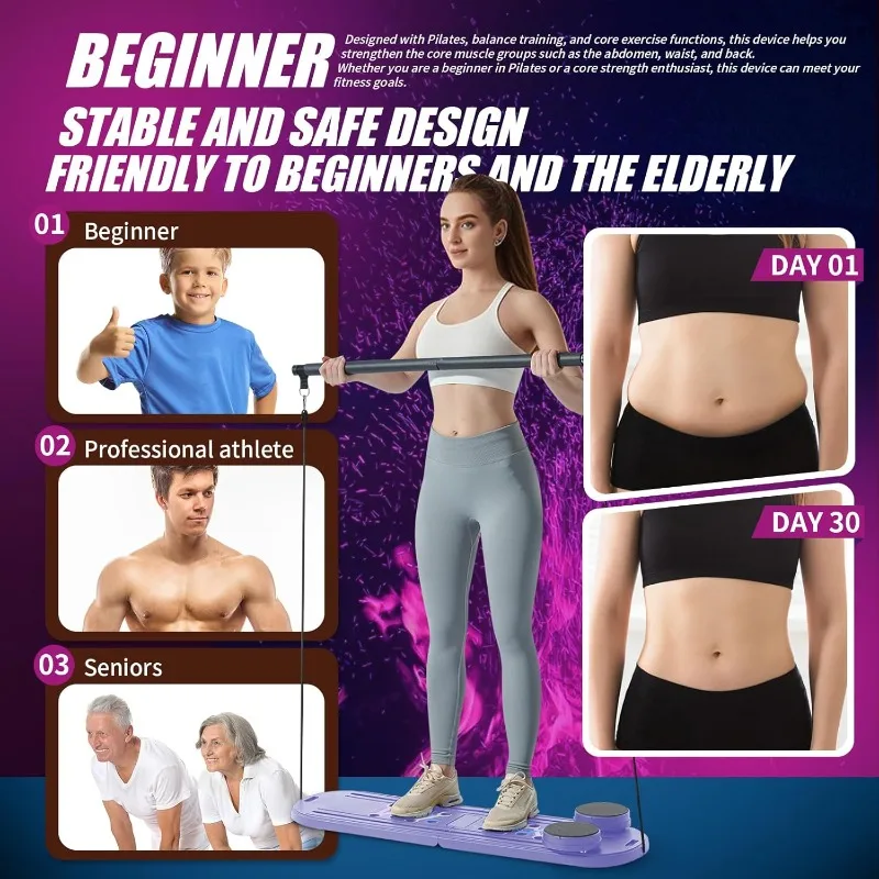 Planche de Pilates, machine de réformation de Pilates, équipement de Pilates, planche abdominale multifonctionnelle, planche Ab, planche d'exercices