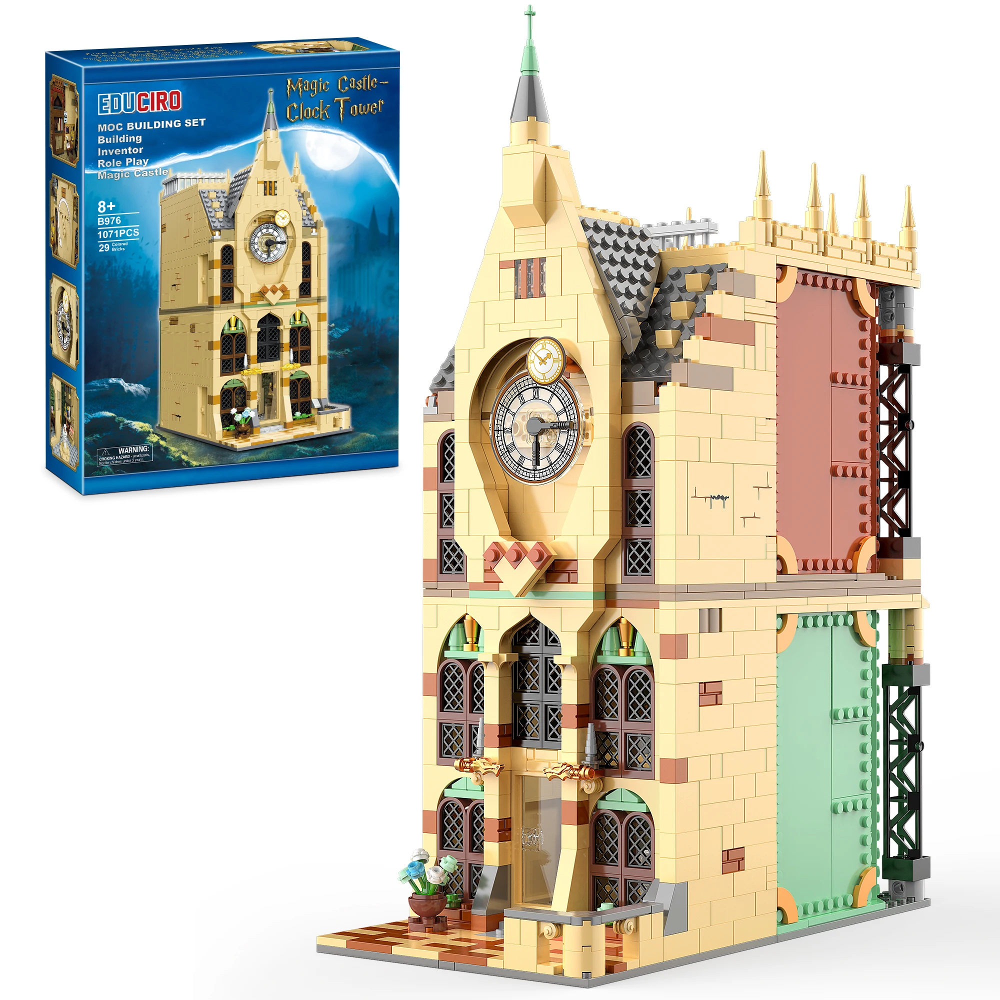 Clock Tower Toy Building Set, Harry Theme Castle Building Toys (1071 PCS) Build, Gift Ideas for Harry Fans