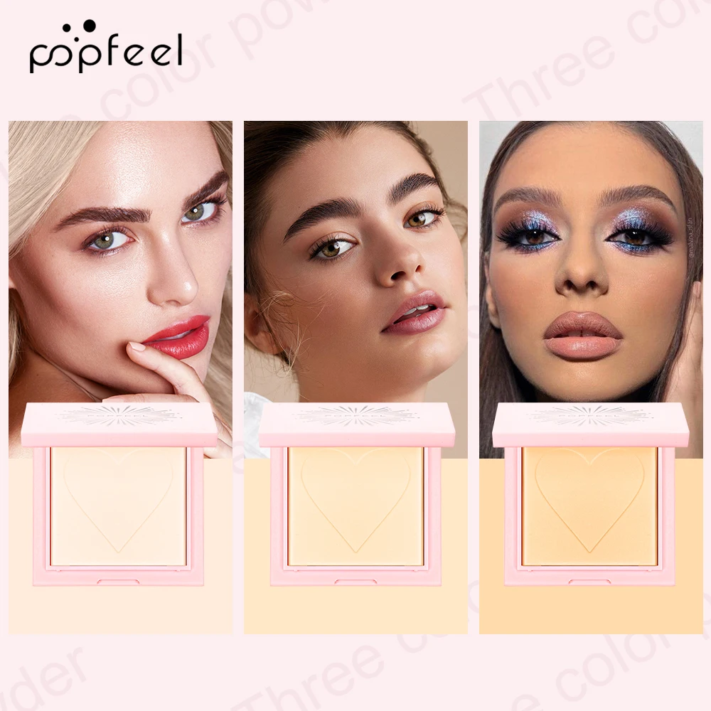 POPFEEL Face Setting Powder Compact - Waterdichte oliecontrole, ultrafijne textuur voor een lichtgewicht vlekkeloze afwerking, EasyTouch-Ups