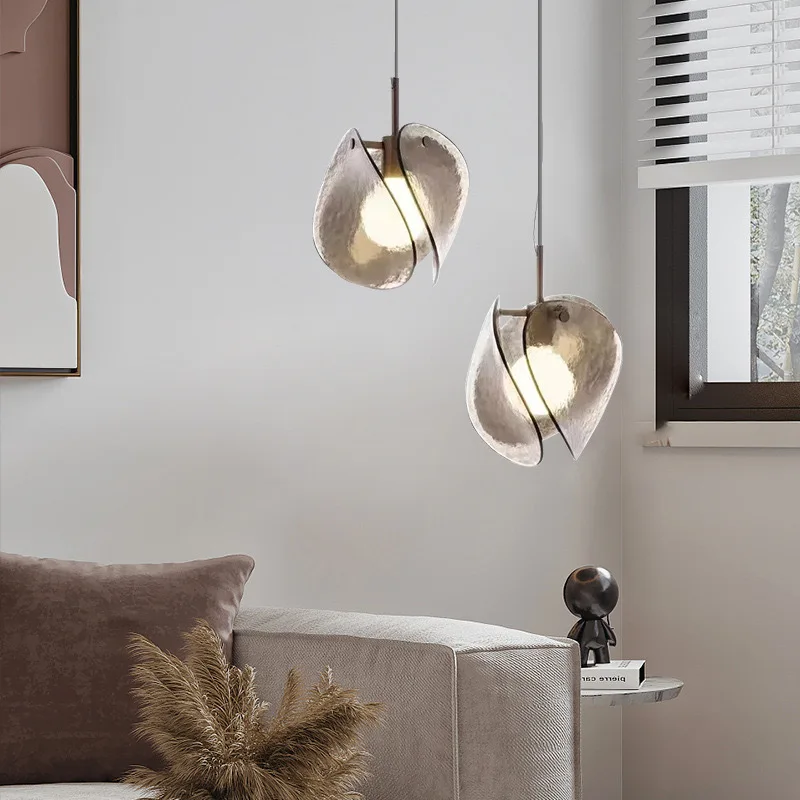 

SANDYHA Nordic Glass Pendant Light Modern LED Lamp Living Room Dining Table Decor Fixture Unique Design Ambient Lighting