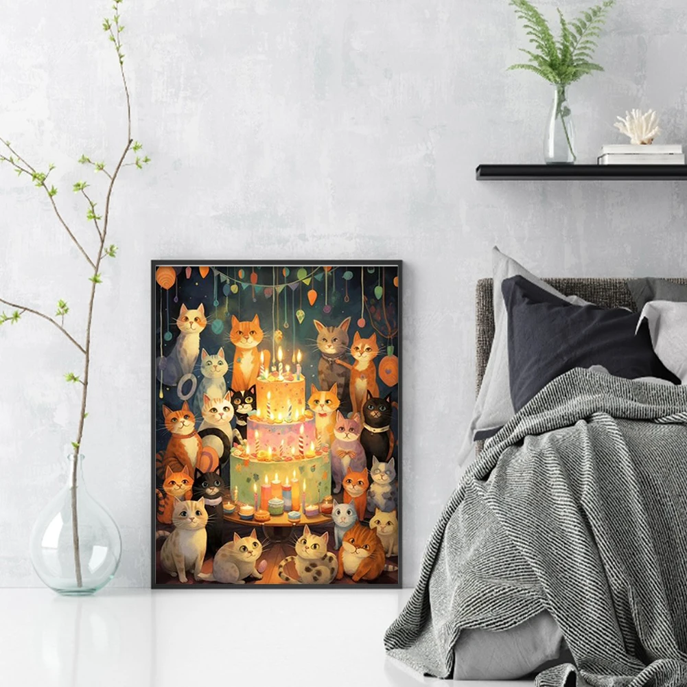 

Набор для вышивания крестиком с кошачьим принтом, 11CT, для рукоделия, декор для дома и стен