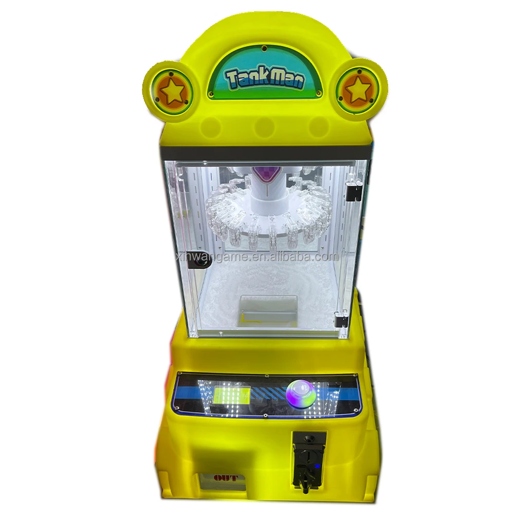 Mini Coin-Operated Vending Machine Man Tanks Game Board & Arcade Claw Crane For Hot Snacks Card Keychains & Turntable