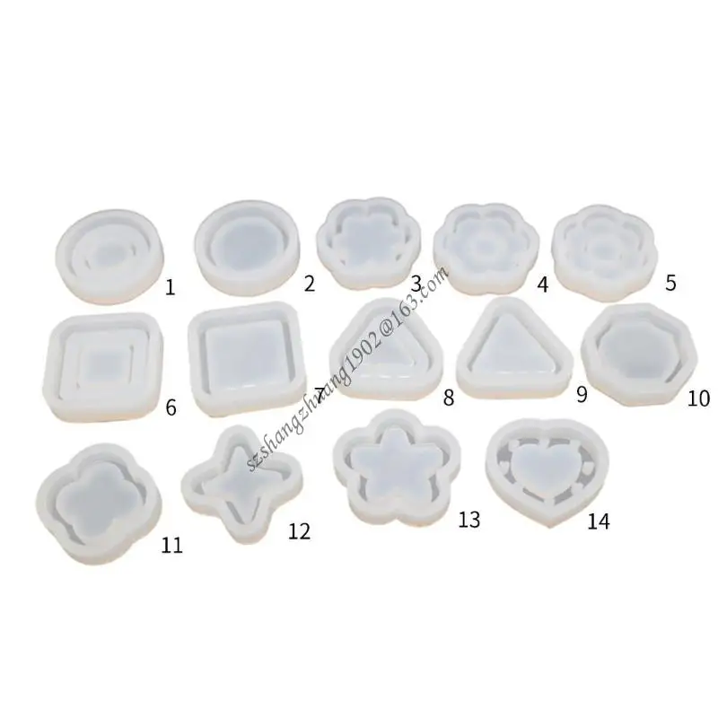 

Q6RB Resin Shaker Mold Silicone Mold Casting Epoxy Mold Multi-Shapes Silicone Moulds for DIY Keychain