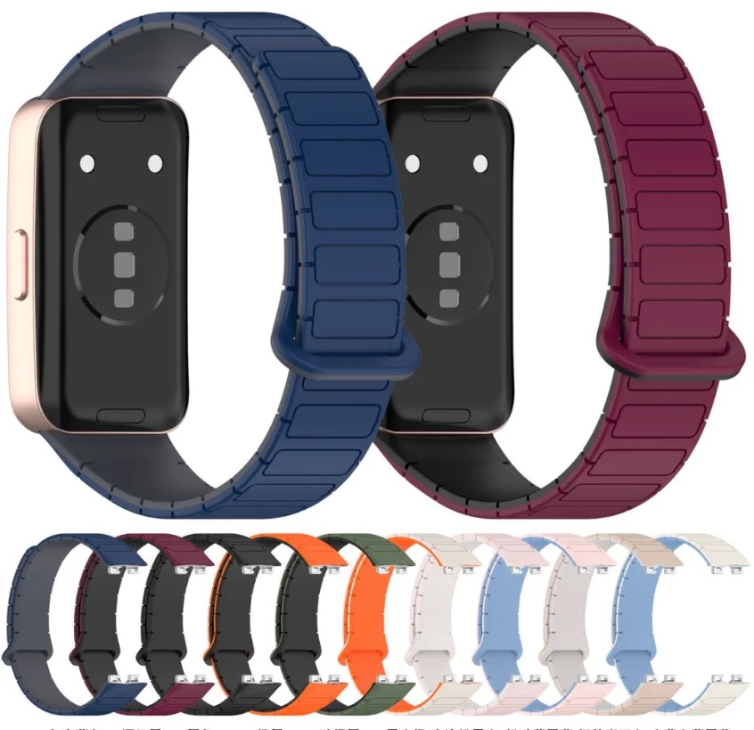 

Ремешок с магнитной петлей для Huawei Band 8 9 10, NFC, мягкие силиконовые ремешки для умных часов, аксессуары
