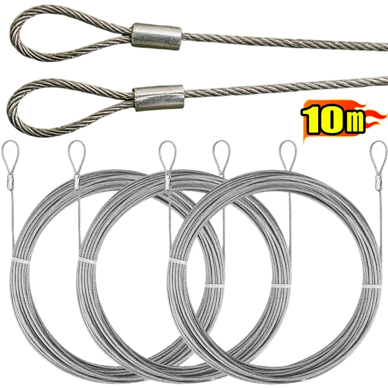 304 Stainless Steel Wire Rope Vinyl Coated Hanging Cable Flexible Rustproof Weather Resistant Steel Line for Pendant Light Globe