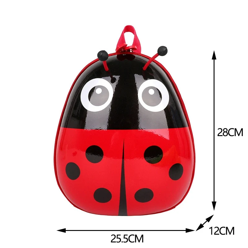 Cute Ladybug Hard Shell Backpack For Toddlers Kids Cartoon Animal School Bag For Boys Girls Preschool Kindergarten Bookbag