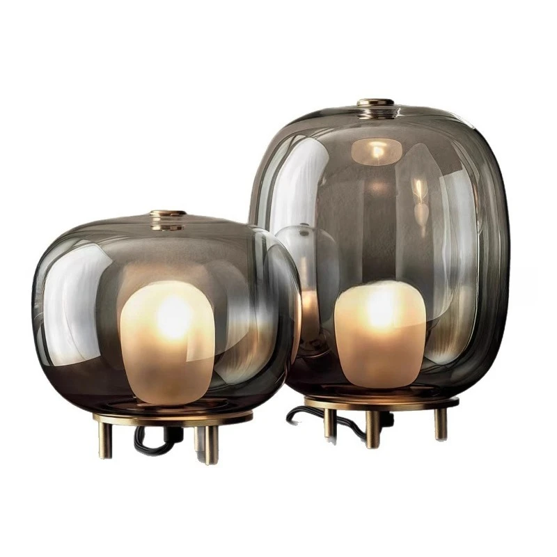 Simple light luxury glass high-end desk lamp designer living room bedroom bedside art atmosphere lamp