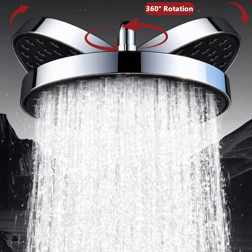 

25.5CM Large Panel Boost Shower Head 360° Rotation Adjustable Overhead Shower Head with Large Outlet Nozzles Bathroom Accessorie