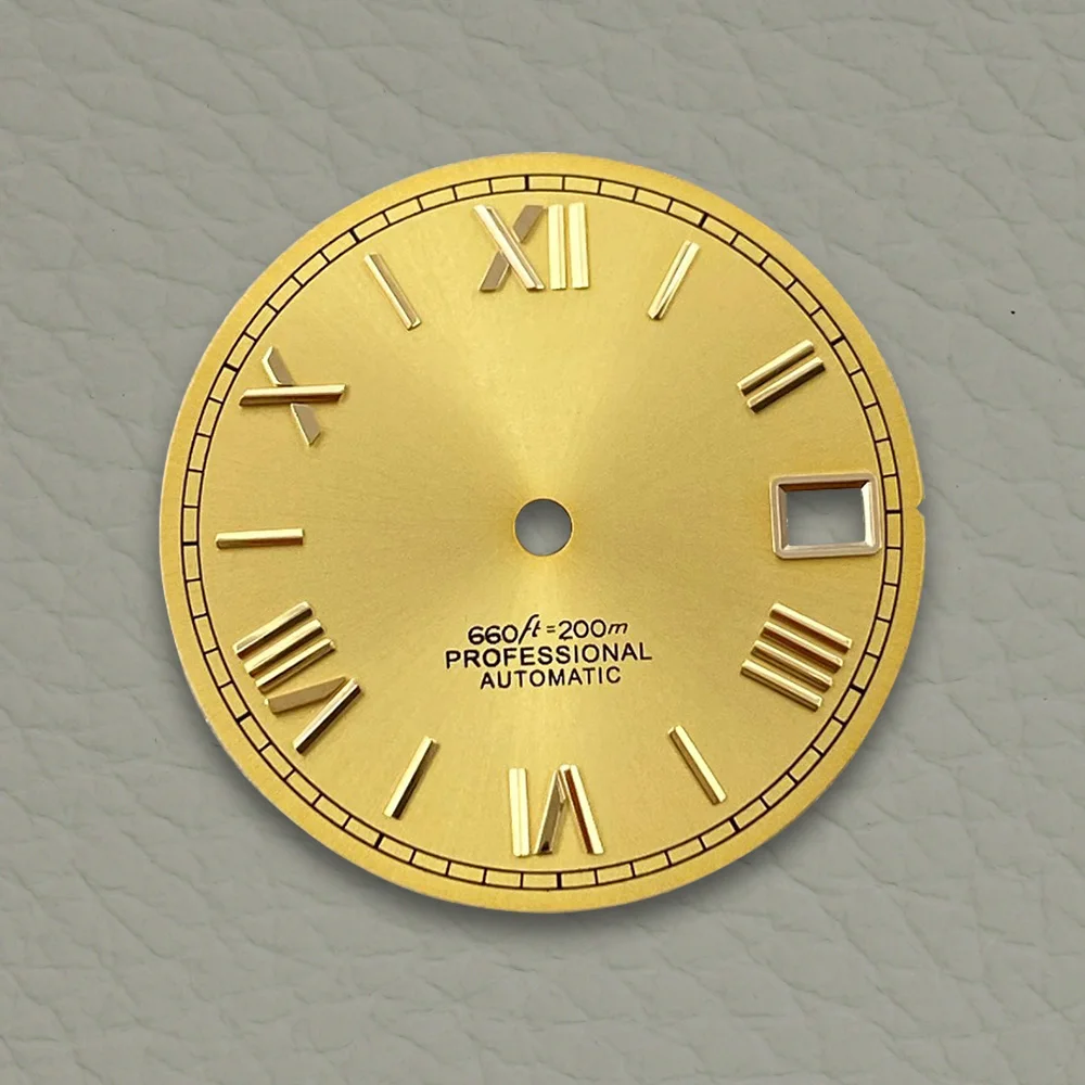 New 28.5mm S Logo Rome Sunburst Dial Fit NH36/4R Movement Sunray Dial Watch Modification Accessories