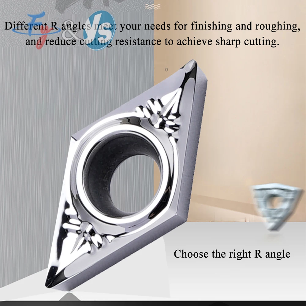 

YS DCGT070202 DCGT070204 DCGT11T304 DCGT11T308 Токарный инструмент для алюминия Режущие токарные вставки с ЧПУ Обработка меди и алюминия