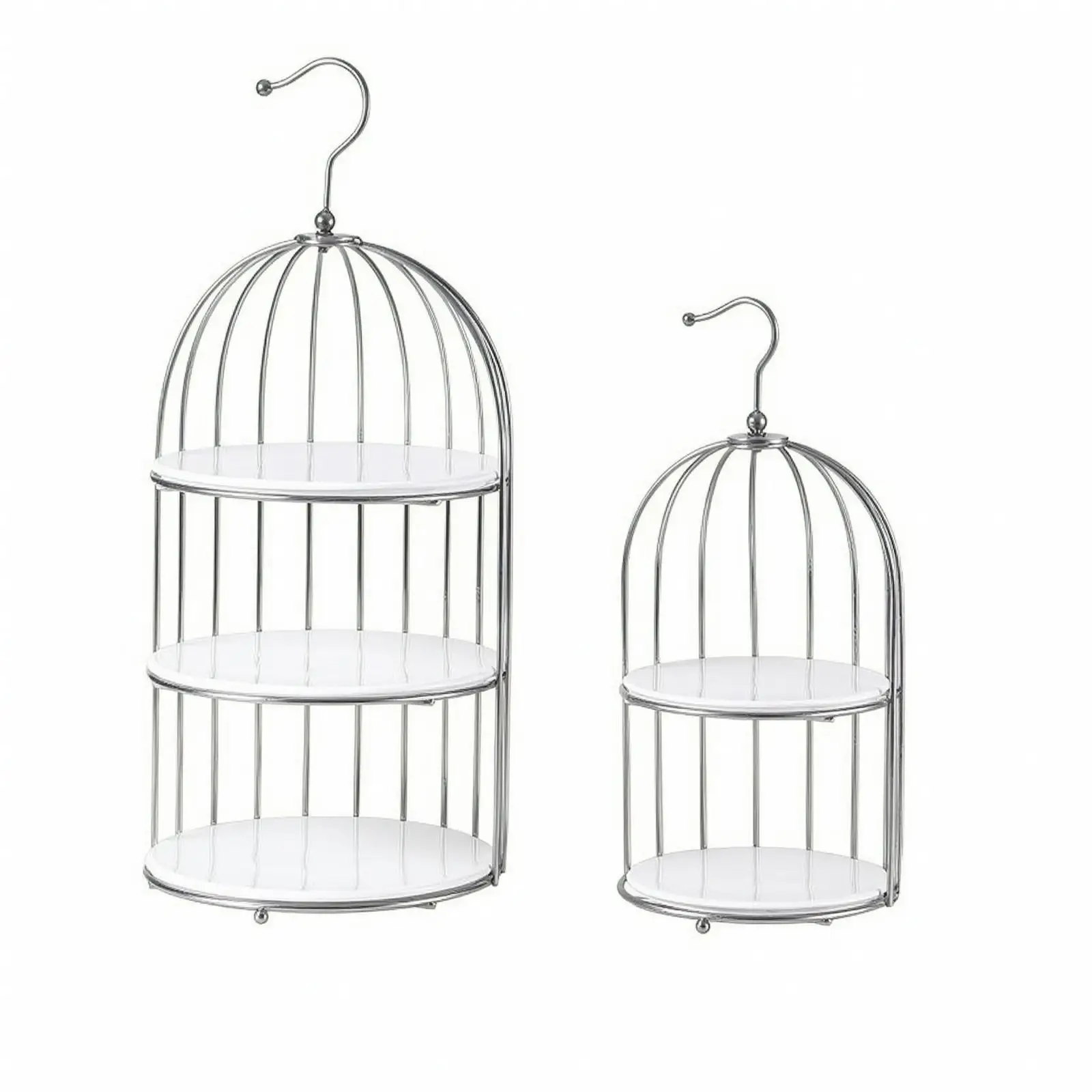 Decorative Hanging Cake Display Stand Two Tier Ceramic Pastry Rack for Wedding Dessert Table