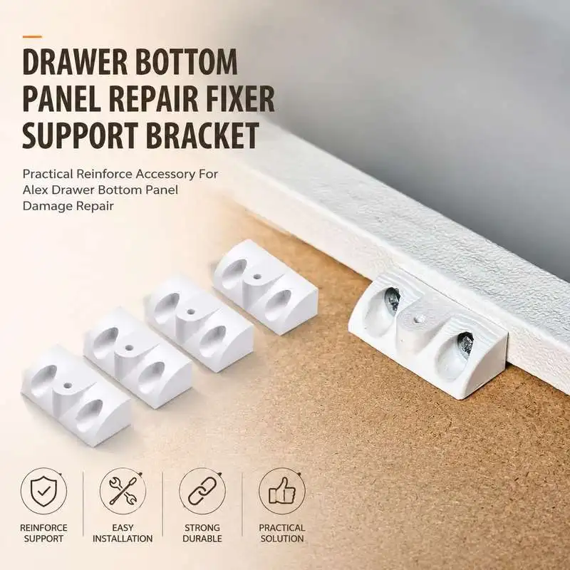 Drawer Bottom Panel Repair Fixer Support Bracket Practical Reinforce Accessory For Alex Drawer Bottom Panel Damage Repair
