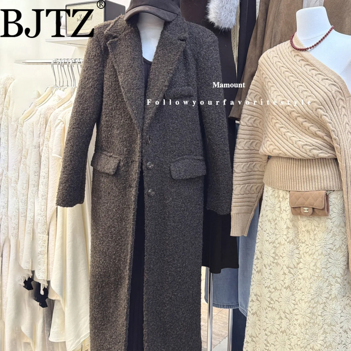 

BJTZ Winter 2025 Women's Thermal Wool Blend Coat Comfortable Luxe Elegant Minimalist Premium Casual Outerwear