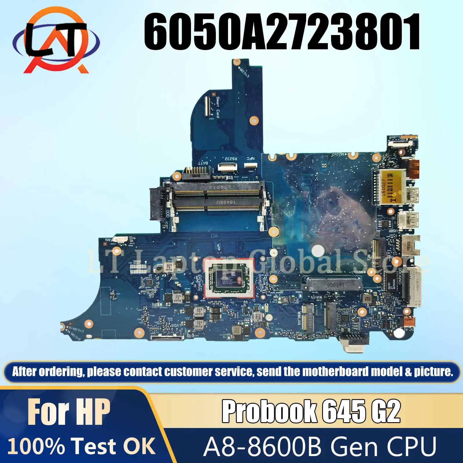 Motherboard Motherboard Laptop untuk HP Probook 645 G2 655 G2 842345-001 842345-601 Notebook Mainboard CPU A8-8600B