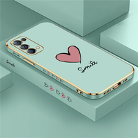 Luxury Plating Love Heart Soft Phone Case For OPPO Find X3 Pro X2 NEO X5 Lite F11 F5 F7 F9 F21 R17 Camera Protection Cover