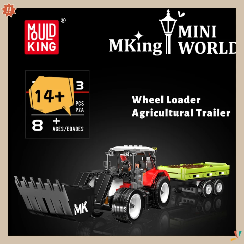 

Mould King 24093 Wheel Loader Agricultural Trailer Building Blocks Mini Engineering Vehicles Model Toys Gifts Desktop Ornaments