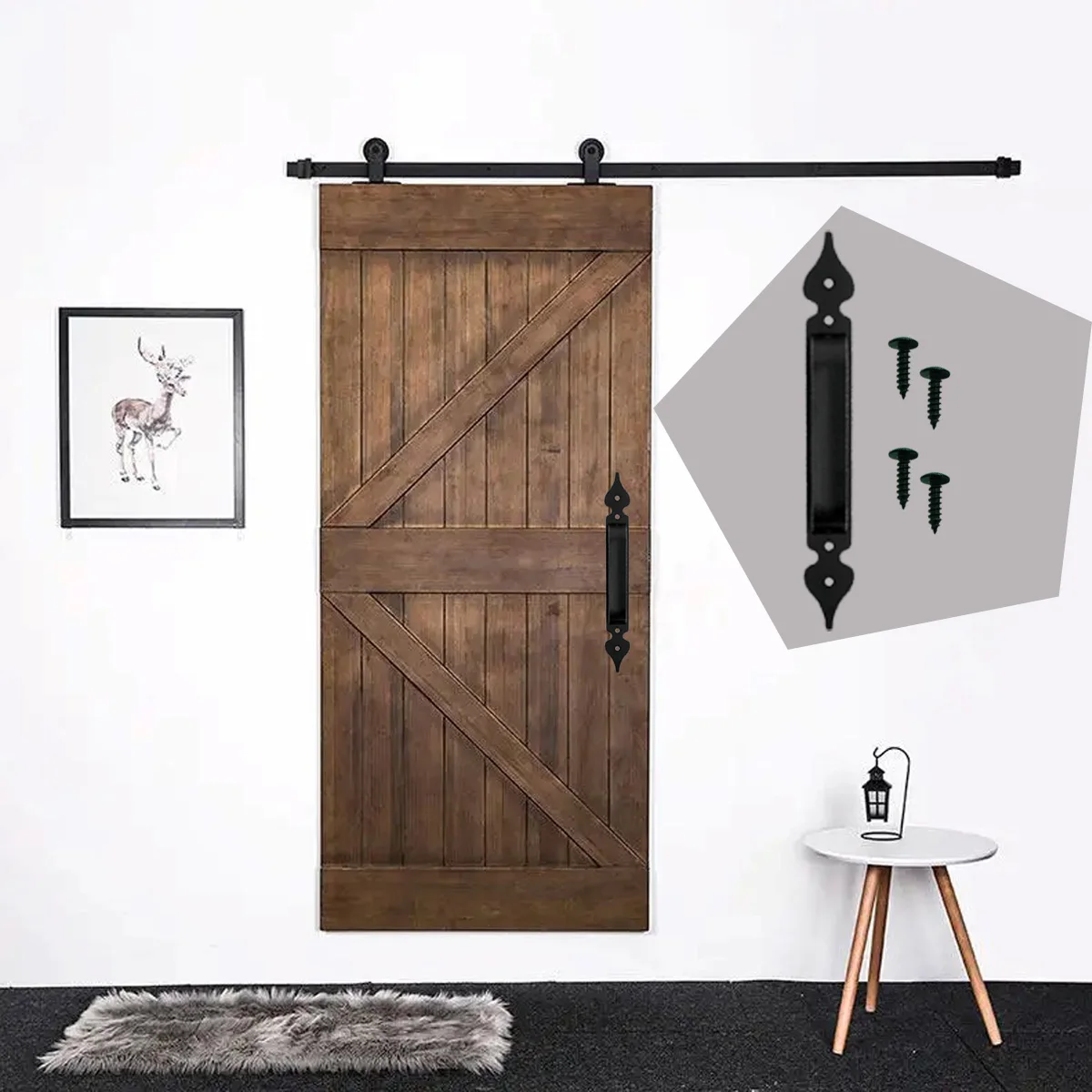 

Nzeen Antique Black Pull Door Handle for Sliding Barn Door