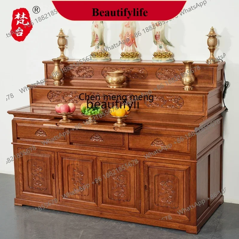 D178  Offering platform Household stepped solid wood altar cabinet New Chinese style central hall cabinet