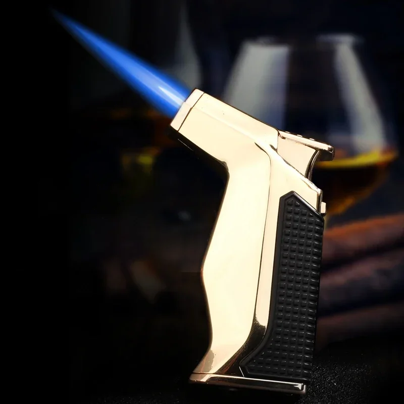 New Metal JOBON Windproof Cigar Lighter Personalized Elbow Blue Flame with Cigar Opener Inflatable Lighter Smoking Accessories